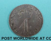 Queen Anne 1713 maundy fourpence F-VF