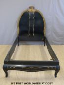 An single bed with carved pediment (W122 x L208 x H152cm)