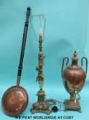 A copper samovar,