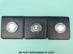 Three cased and certificated 1982 twenty pence silver Piedfort coins