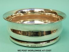 A hallmarked silver wine coaster, Birmingham 1940 maker John Grinsell and Sons,