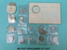 A cachet of silver coinage, Victoria onwards includes shilling and sixpences, a VF 1922 half crown,