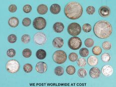 Approximately 111g of pre 1920 UK silver coinage, to include William IV, George IIII and Victorian,