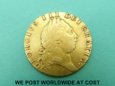 A 1791 George III gold spade guinea