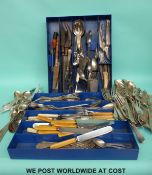 A large quantity of silver plated flatware etc.