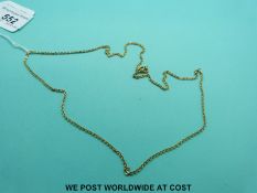 A yellow metal necklace marked 585 (6.