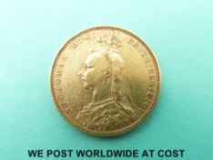 An 1891 Jubilee head gold full sovereign,