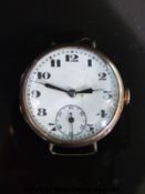 Swiss made 9ct gold gentleman's wristwatch with subsidiary seconds dial,