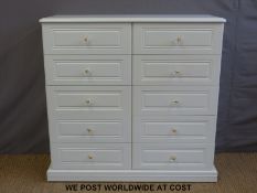 A modern chest of ten drawers (W122 x D45 x H122cm)