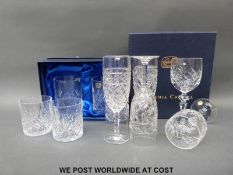 A collection of cut glass including Bohemian crystal and other glass