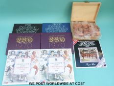 Fifteen tubes and bags of uncirculated pennies and two pences,