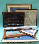 A quantity of Concorde and other related pictures etc to include a display of stamps signed by