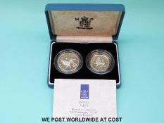 A 1992 silver proof ten pence coin set,