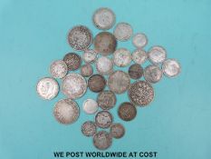 Approximately 189g of pre 1920 UK silver including George III,