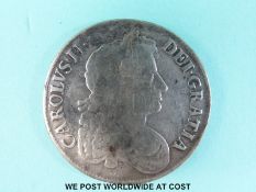 Charles II 1673 crown near fine
