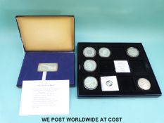 Six silver Concorde coins comprising London Bahrain medallion,