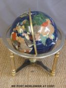 A pietra dura globe (48cm tall)