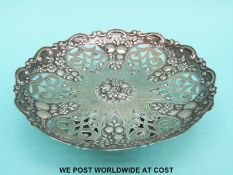 An Edward VII hallmarked silver pierced and embossed tazza, Birmingham 1903 maker William Adams Ltd.