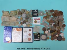 An amateur collection of UK and overseas sundry coinage