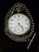 Vertex gentlemen's hallmarked silver keyless wind pocket watch with Arabic numerals,