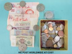 A small cachet of largely overseas coinage largely Eire,