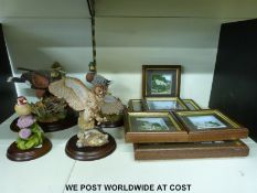 A Country Artist's model of a Harris Hawk with mouse,