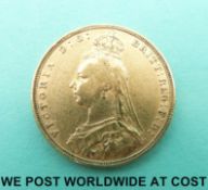 An 1892 Queen Victoria Jubilee head gold full sovereign.