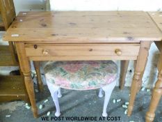 A pine dressing table and stool (W92 x H75 x D40cm)
