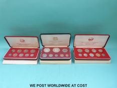 Two Republic of Malta decimal proof coin sets by Franklin Mint, one for 1976 the other for 1980,