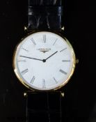 Longines Le Grande Classique gentleman's wristwatch with black hands and Roman numerals and white