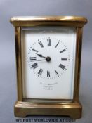 A late 19th early 20th century brass carriage clock by Paris maker,