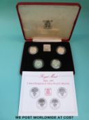 Royal Mint 1984-87 UK silver proof coin £1 collection with certificate