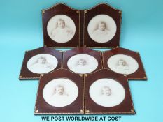 A collection of 19th/20th century tooled leather photograph frames by Walter Jones, Sloane St,