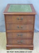 A leather inset filing cabinet (W55 x D59 x H76cm)