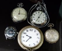 Three continental silver and similar pocket watches,