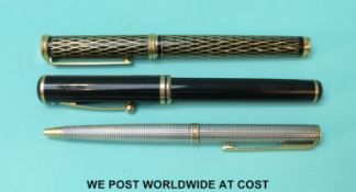 A Parker France hallmarked silver ballpoint pen with import hallmarks,
