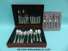 A six place setting canteen of cutlery and further cased cutlery