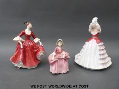 Three Royal Doulton figures HN3050 Susan, HN1811 Bo Peep,