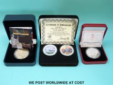 A pair of 2003 Liberty silver eagles of Concorde interest,