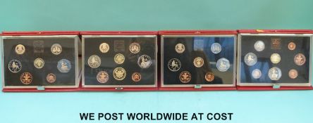 Four United Kingdom proof coin collections 1983, 1985, 1986 and 1987,