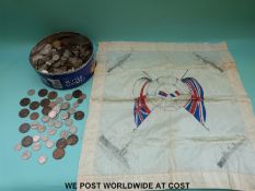 A quantity of coins to include Victorian and later pennies, 20th century crowns etc.