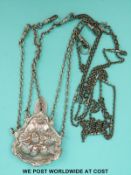 A Victorian hallmarked silver Reynolds' angels chatelaine clip,
