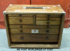 A mahogany tool chest of eight drawers (W46 x H34 x D20cm)