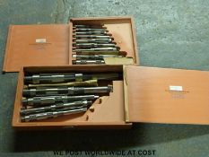 Two boxed sets of Wilminton engineering supplies HSS adjustable hand reamers,