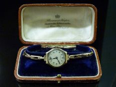 Crusader 9ct gold ladies wristwatch with Arabic numerals, blued Breguet hands and octagonal case,