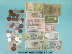 A small collection of Irish Free State/Eire coinage etc, Channel Islands examples,