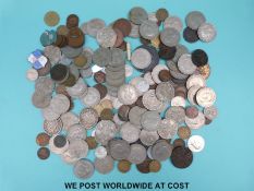 A collection of UK and overseas coinage George II onwards including 1745 halfpenny,