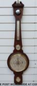 A West German four dialled wall barometer in a Georgian style mahogany case,