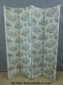 A four-fold fabric screen (height 192cm)