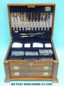 A Carrs of Sheffield 12 place setting King's pattern canteen of hallmarked silver cutlery in